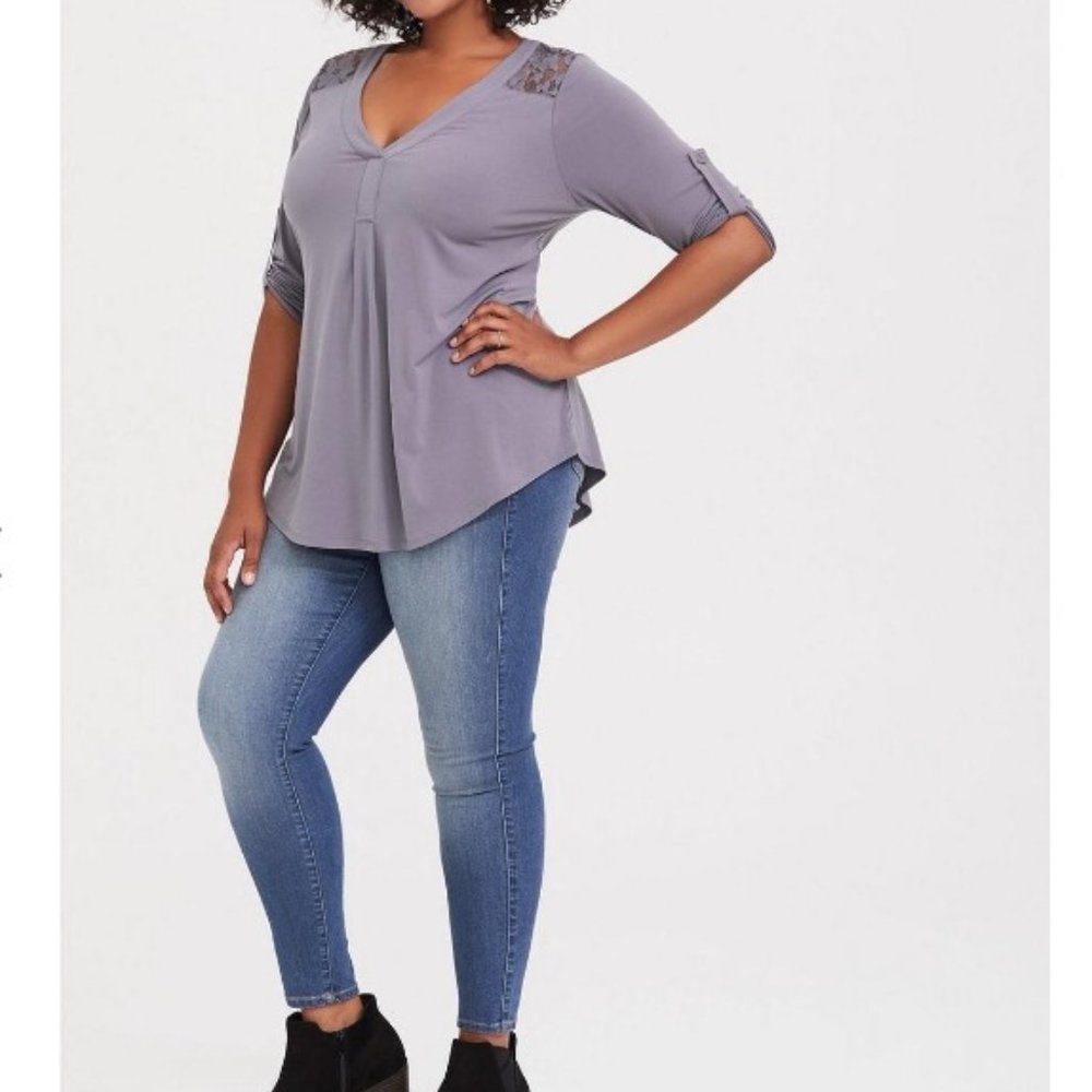 Torrid- Studio Knit Lake Yoke Harper Top